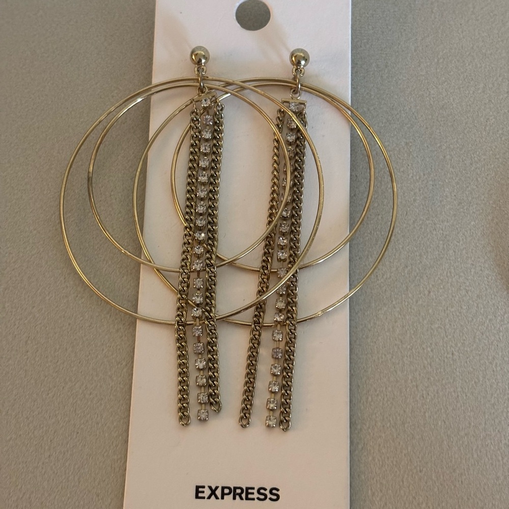 Express Gold Chain Detail Earrings